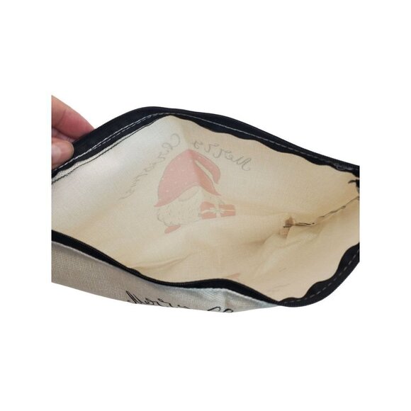 Gnome Santa Hat Makeup Linen Jewelry Zip Bag - Picture 3 of 3